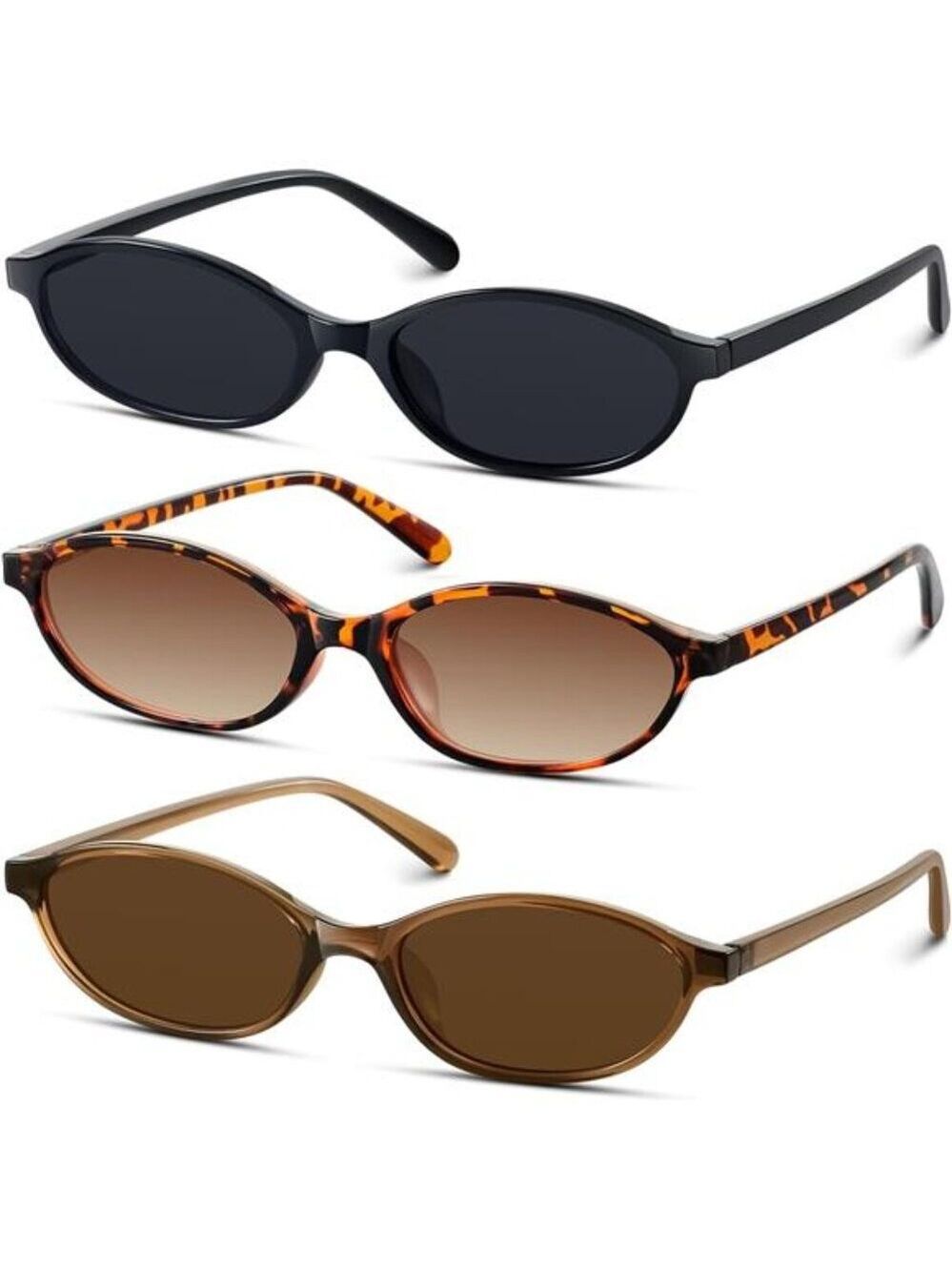 Retro Cat Eye Sunglasses for Women 90s Y2k Small Narrow UV Protection Shades